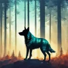 Silhouette of Wolf Diamond Painting