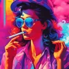 Smoking Woman Art Diamond Painting