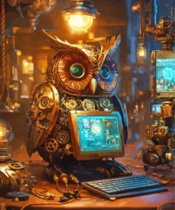 Steampunk Owl Diamond Painting