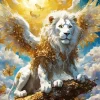 White Lion with Wings Diamond Painting