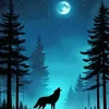 Wolf Silhouette Diamond Painting