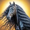 Aesthetic Friesian Horse Diamond Painting