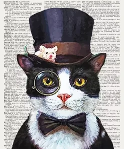 Black Classy Cat Diamond Painting