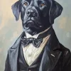 Black Classy Dog Diamond Painting