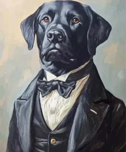 Black Classy Dog Diamond Painting