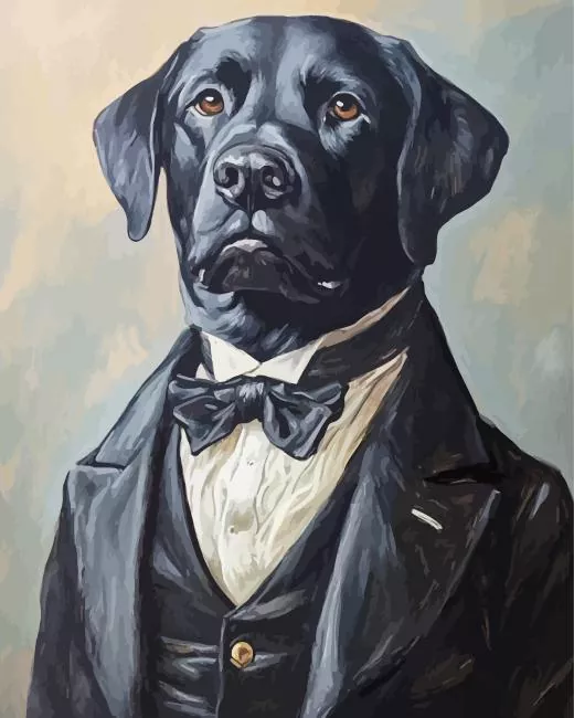 Black Classy Dog Diamond Painting Black Classy Dog Diamond Painting