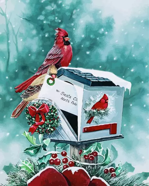 Cardinal on Christmas Diamond Painting Cardinal on Christmas Diamond Painting