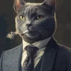 Cat Smoking Diamond Painting