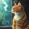 Cat Smoking a Cigarette Diamond Painting