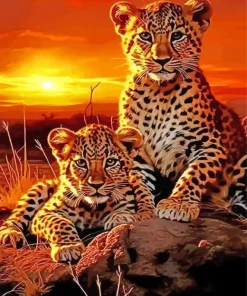 Cheetah and Cub Diamond Painting