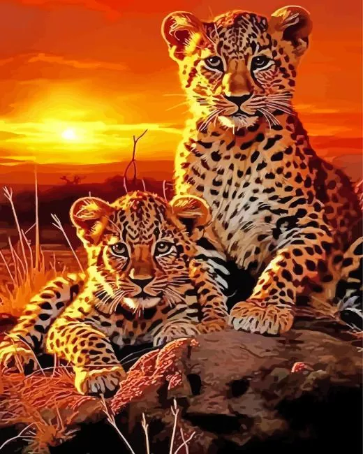 Cheetah and Cub Diamond Painting Cheetah and Cub Diamond Painting