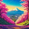 Cherry Blossom Landscape Diamond Painting