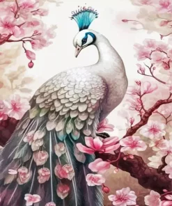 Cherry Blossom Peacock Diamond Painting