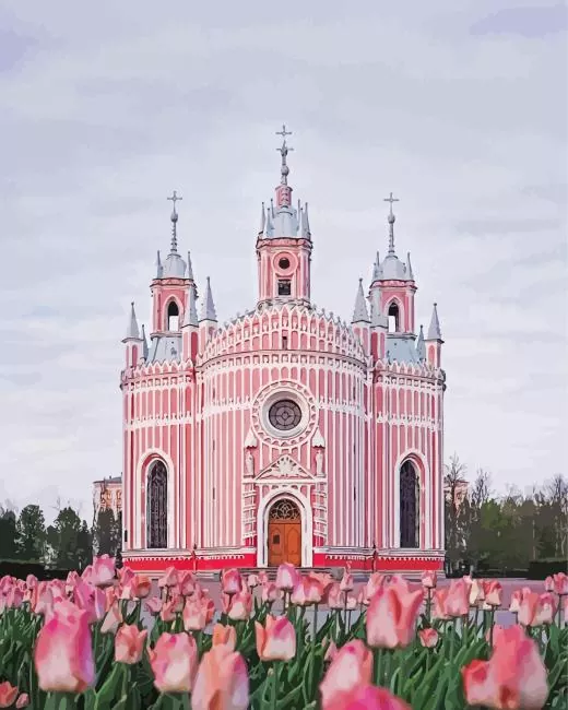 Chesme Church Saint Petersburg Diamond Painting Chesme Church Saint Petersburg Diamond Painting