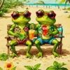 Chilling Frogs Diamond Painting