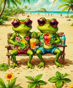 Chilling Frogs Diamond Painting