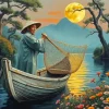Chinese Fisherman Diamond Painting