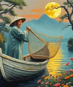 Chinese Fisherman Diamond Painting
