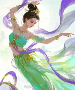 Chinese Girl Dancing Diamond Painting