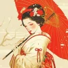 Chinese Girl with Umbrella Diamond Painting