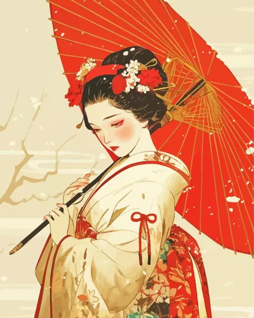 Chinese Girl with Umbrella Diamond Painting Chinese Girl with Umbrella Diamond Painting