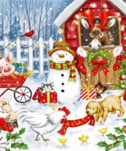 Christmas Animals Diamond Painting