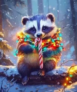 Christmas Badger Diamond Painting