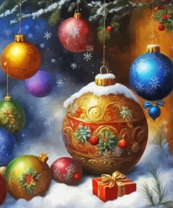 Christmas Bulbs Diamond Painting