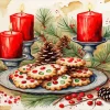 Christmas Candles and Cookies Diamond Painting