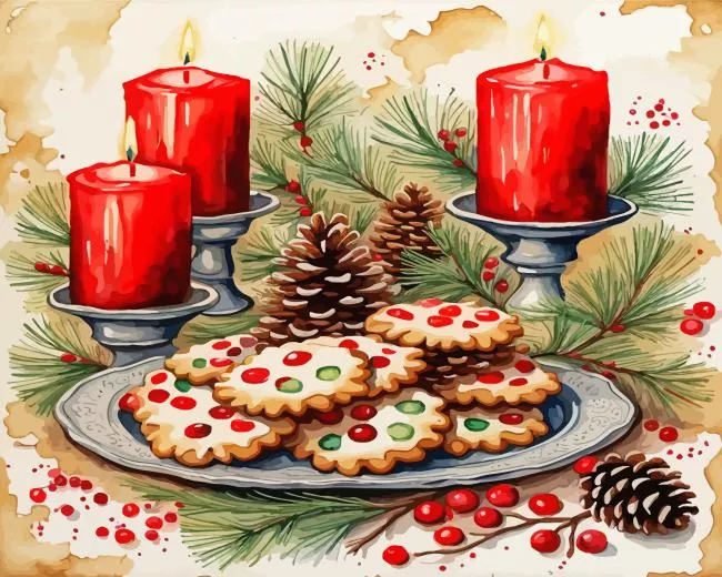 Christmas Candles and Cookies Diamond Painting Christmas Candles and Cookies Diamond Painting