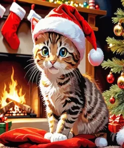 Christmas Cat Diamond Painting