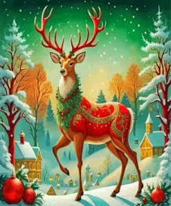 Christmas Deer Diamond Painting