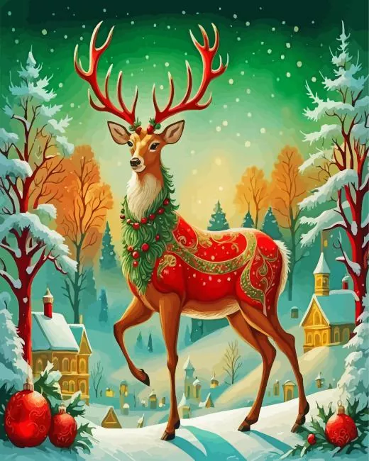 Christmas Deer Diamond Painting Christmas Deer Diamond Painting