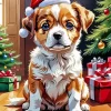 Christmas Dog Diamond Painting