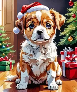 Christmas Dog Diamond Painting