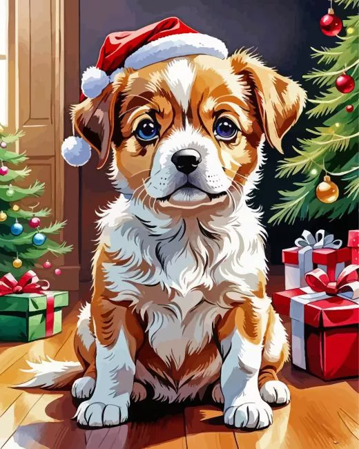 Christmas Dog Diamond Painting Christmas Dog Diamond Painting
