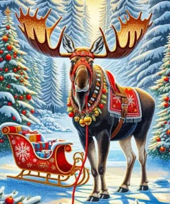 Christmas Elk Diamond Painting