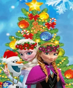 Christmas Elsa and Anna Diamond Painting