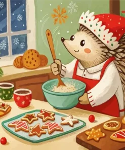 Christmas Hedgehog Diamond Painting