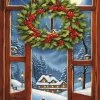 Christmas Holly Wreath Diamond Painting