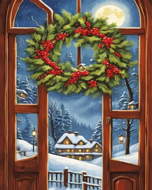 Christmas Holly Wreath Diamond Painting Christmas Holly Wreath Diamond Painting