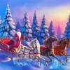 Christmas Horse and Sleigh Diamond Painting