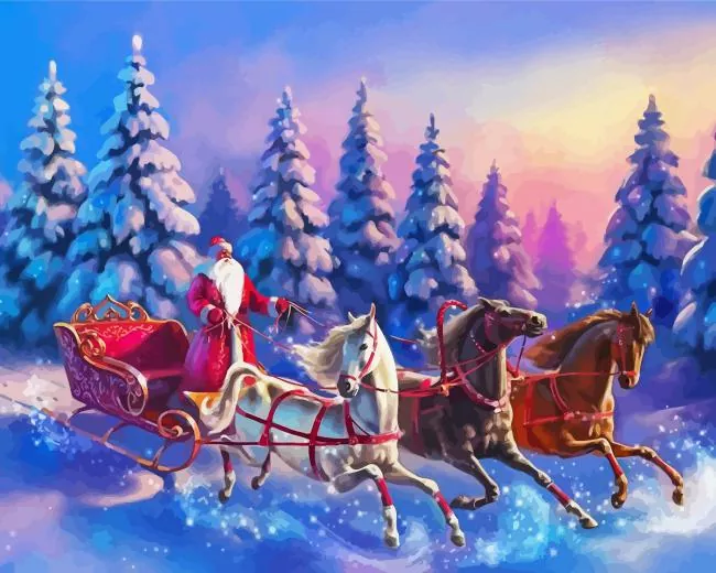 Christmas Horse and Sleigh Diamond Painting Christmas Horse and Sleigh Diamond Painting