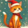 Christmas Orange Cat Diamond Painting