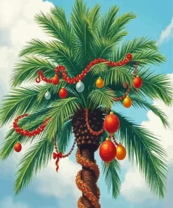 Christmas Palm Tree Diamond Painting