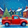 Christmas Red Truck Diamond Painting