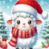 Christmas Sheep in Snow Diamond Painting