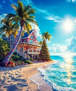 Christmas at the Beach Diamond Painting
