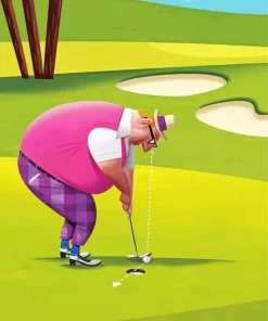 Chubby Golfer Diamond Painting