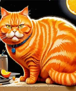 Chubby Orange Cat Diamond Painting